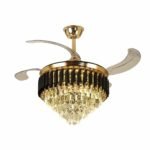 Blue City Decor Black Mamba Crystal Fan Chandelier with Remote Control - Image 9
