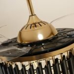 Blue City Decor Black Mamba Crystal Fan Chandelier with Remote Control - Image 8