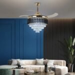 Blue City Decor Black Mamba Crystal Fan Chandelier with Remote Control - Image 2