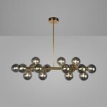 Blue City Decor Feliora Smoke Glass Multi-Arm Chandelier 14 Light - Image 10