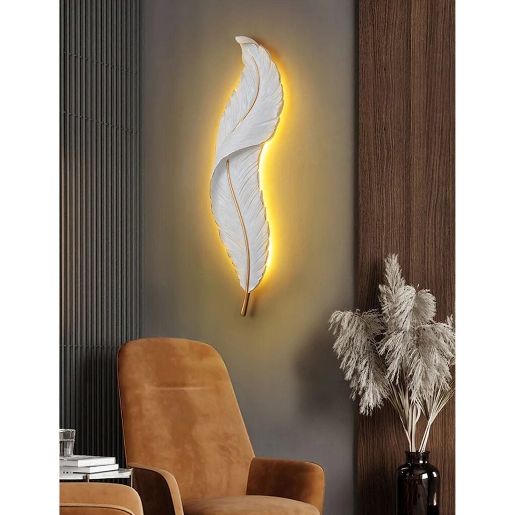 Buy Blue City Decor Alvora Feather Glow Wall Light | Lighting | Wall Light | Decorative Lighting | Modern Lighting | Home Lighting | Interior Lighting | Luxury Lighting | Blue City Decor