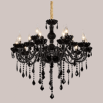 Blue City Decor Zyphora Black Crystal Chandelier in Geometric Luxe Style - Image 2