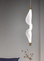 Blue City Decor Curvella Fabric Pendant Light in Soft Glow Luxe Design - Image 4