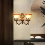 Buy Blue City Decor Velmora Double Light Wall Lamp in Classic Antique Finish | Lighting | Wall Light | Wall Lamp | Decorative Lighting | Modern Lighting | Home Lighting | Interior Lighting | Luxury Lighting | Blue City Decor