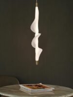 Blue City Decor Curvella Fabric Pendant Light in Soft Glow Luxe Design - Image 3