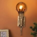 Blue City Decor Industrial Metal Glass Wall Lamp - Image 3