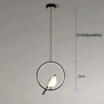 Blue City Decor Chirp Bird LED Pendant Light in Contemporary Matte Black - Image 6