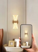 Blue City Decor Aurelia Nordic Mesh Wall Lamp in Gold Acrylic Luxe Finish - Image 6