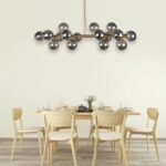 Blue City Decor Feliora Smoke Glass Multi-Arm Chandelier 14 Light - Image 3