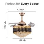 Blue City Decor Black Mamba Crystal Fan Chandelier with Remote Control - Image 10