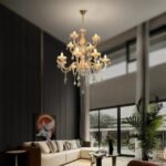 Blue City Decor Aurelia Amber Crystal Chandelier in Radiant Finish - Image 5