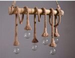 Blue City Decor 6 Light Rope Pendant Lamp in Rustic Luxe Design - Image 5