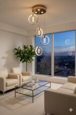 Blue City Decor Velmora Golden Crystal Hanging Light - Image 8