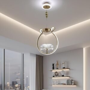 Buy Blue City Decor Crystal Halo Pendant Light in Gold Ring Design | Lighting | Wall Light | Wall Lamp | Decorative Lighting | Modern Lighting | Home Lighting | Interior Lighting | Luxury Lighting | Blue City Decor