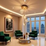 Blue City Decor Velmora Golden Crystal Hanging Light - Image 2