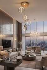 Blue City Decor Velmora Golden Crystal Hanging Light - Image 9