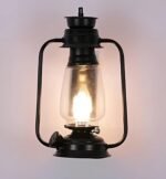 Blue City Decor Noir Lantern Metal Glass Wall Lamp in Antique Heritage Design - Image 3