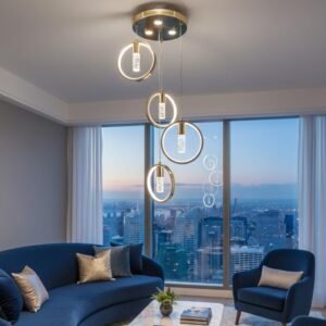 Buy Blue City Decor Velmora Golden Crystal Hanging Light | Lighting | Wall Light | Wall Lamp | Decorative Lighting | Modern Lighting | Home Lighting | Interior Lighting | Luxury Lighting | Blue City Decor
