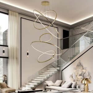 Buy Blue City Decor Nehza Halo Circular Chandelier for Modern Interiors | Lighting | Hanging Light | Chandelier | Ceiling Light | Decorative Lighting | Modern Lighting | Home Lighting | Interior Lighting | Luxury Lighting | Blue City Decor