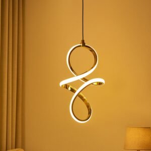 Buy Blue City Decor Infinity LED Pendant Light in Elegant Gold Finish | Lighting | Wall Light | Wall Lamp | Decorative Lighting | Modern Lighting | Home Lighting | Interior Lighting | Luxury Lighting | Blue City Decor