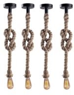 Blue City Decor Pendant Rope Light Set of 4 in Industrial Style - Image 4