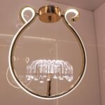 Blue City Decor Crystal Halo Pendant Light in Gold Ring Design - Image 3