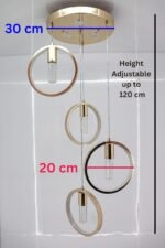 Blue City Decor Velmora Golden Crystal Hanging Light - Image 5