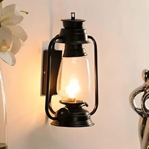 Buy Blue City Decor Noir Lantern Metal Glass Wall Lamp in Antique Heritage Design | Lighting | Wall Light | Wall Lamp | Decorative Lighting | Modern Lighting | Home Lighting | Interior Lighting | Luxury Lighting | Blue City Decor