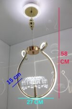 Blue City Decor Crystal Halo Pendant Light in Gold Ring Design - Image 6