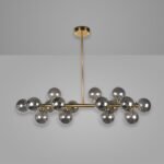 Blue City Decor Feliora Smoke Glass Multi-Arm Chandelier 14 Light - Image 5