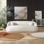 Blue City Decor Accroche Coeur Beige 3 Seater Boucle Sofa