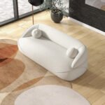 Blue City Decor Accroche Coeur Beige 3 Seater Boucle Sofa - Image 3