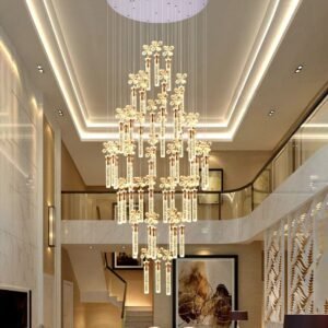 Buy Blue City Decor Florentia Crystal Petal Chandelier in Luxe Finish | Lighting | Hanging Light | Chandelier | Ceiling Light | Decorative Lighting | Modern Lighting | Home Lighting | Interior Lighting | Luxury Lighting | Blue City Decor
