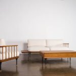 Blue City Decor Arama Wooden Frame Sofa Cum Bench with Steel Legs