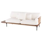 Blue City Decor Arama Wooden Frame Sofa Cum Bench with Steel Legs - Image 2
