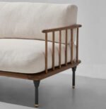 Blue City Decor Arama Wooden Frame Sofa Cum Bench with Steel Legs - Image 4