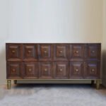 Blue City Decor Artisan Acacia Wood Carved Console in Brown Finish