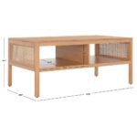 Blue City Decor Ashley Solid Wood Cane Coffee Table - Image 2