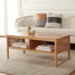 Blue City Decor Ashley Solid Wood Cane Coffee Table