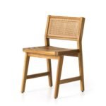 Blue City Decor Riviera Teak and Cane Outdoor Dining Chair (Set Of 2) - Image 2