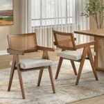 Blue City Decor Chandigarh Four Seater Solid Wood Rectangular Dining Set with Cane Chairs & Cane Table Legs - Image 4