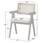 Blue City Decor Chandigarh Four Seater Solid Wood Rectangular Dining Set with Cane Chairs & Cane Table Legs - Image 8