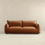 Blue City Decor Charley Modern Luxe Three Seater Leather Sofa - Image 2