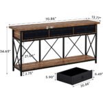 Blue City Decor Dimitri Solid Wood + Metal Entryway Console Table with Drawers - Image 3
