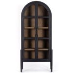 Blue City Decor French Metal Cabinet with Glass Doors in Black - Image 3