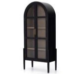Blue City Decor French Metal Cabinet with Glass Doors in Black - Image 5
