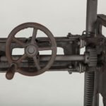 Blue City Decor Industrial Loft Metal and Wood Crank Adjustable Table - Image 4