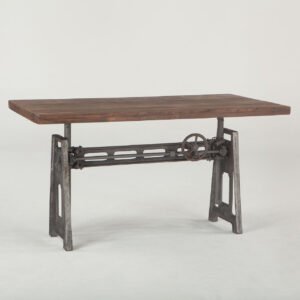 Buy Blue City Decor Industrial Loft Metal and Wood Crank Adjustable Table | Office Table | Wooden Office Table | Crane Table | Table | Office Furniture | Solid Wood Furniture | Blue City Decor