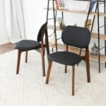 Blue City Decor Kelsey Black Leather Upholstered Dining Chair (Set Of 2) - Image 3