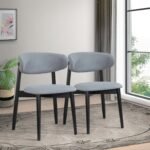 Blue City Decor Korbin Grey Upholstered Dining Chair (Set Of 2)